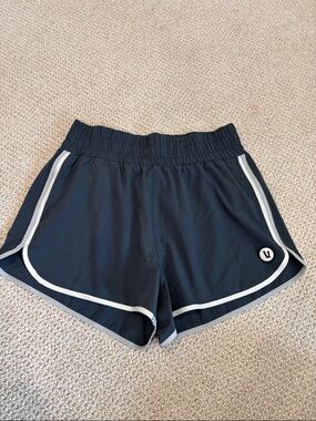 Vuori Black Athletic Shorts with White Piping